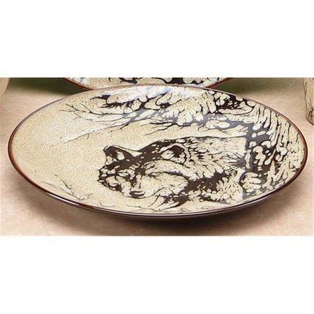 BAKEOFF Glazed North American Woodlands Plate; Wolf - Medium; 8.25 in. BA607460